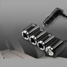 차량용 시가잭 소켓 3구 USB 2P 충전기, 1개