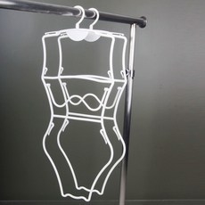 자체브랜드 여성용 수영복 수트 플라스틱 옷걸이(10개묶음)(블랙 화이트), 화이트, 10개