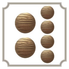 [드앙탕] 골드 텍스쳐 단추 23mm 18mm (2size) 6개_ 금장단추 자켓단추 고급단추, 6개