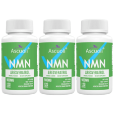 Ascuoli NMN 아스쿠올리 엔엠엔 NMN 트렌스 레스베라트롤 900mg, 3병, 3개, 120정