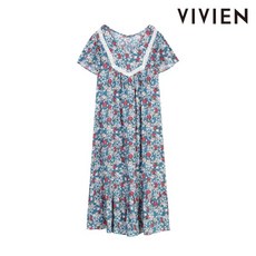 비비안 VIVIEN 레이온 꽃 나염 여성 홈웨어 원피스 GW8652B