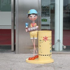 업소용우산꽂이 귀여운 캐릭터 카페 인테리어 우산통 어린이집 우산 보관함, 옐로우, 1개
