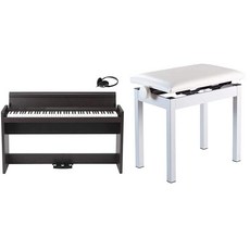 【세트 구매] KORG 코르그 전자 피아노 LP-380-RW U 88 건 로즈 우드 PC · 태블릿과 연계 헤드폰 페달 포함 3 개월 무료 온라인 피아노 레슨 부착 & 피아노 용
