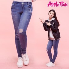 애플핑크 애플핑크 여아 나염 빈티지 워싱 스키니진 팬츠 (APP9M110)