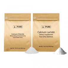 Pure Original Ingredients Calcium Chloride & Calcium Lactate Bundle 1lb Dietary Supplements Fine Pow, 453.6g, 1개 - 구아클로라이드