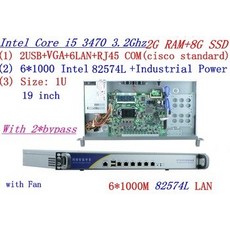 [해외] 1U 방화벽 서버 2 * 바이 패스 2G RAM 8G SSD 6*10 M 82574L 기가비트 코어 I5 3470 3.2G 지원 ROS MIKROTIK PANABIT W, 상세내용표시, 상세내용표시