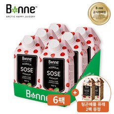 (증정)본네 핀란드 아세로라 퓨레 주스 500ml 6팩 (링곤애플 퓨레 2팩 증정), 단일속성