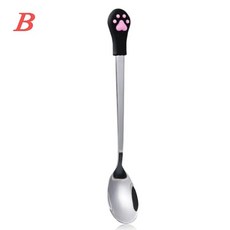 귀여운 만화 고양이 클로 스푼 커피 티 과일 디저트 캔디 음료, 5.B