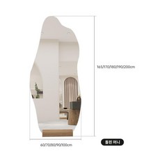 대형 거울 아치형 전신 이동식 벽걸이 스탠드 강화유리 와이드 타원형 비정형, 다른, 아니요, E. 돌핀스타일80x180cm센드베이스, 1개