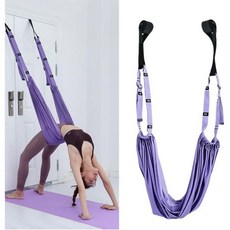 요가 벨트 스트랩 필라테스 밴드 Unlnsiy Yoga Stretch Strap Aerial Belt for Back Spread Leg Bend Handstand Hammoc, purple