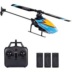 성인 및 어린 이용 GoolRC C129 RC 헬리콥터 6 축 자이로가 장착 된 4 채널 2.4Ghz 원격 조종 헬리콥터, Blue_3 Batteries, Blue_3 Batteries, Blue