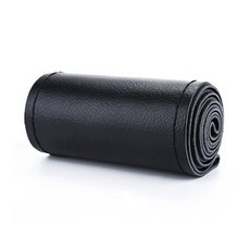 OEM DIY 부드러운 섬유 가죽 스티어링 휠 커버 바늘과 스레드 유니버설 브레이드 자동차 스티어링 휠 인, Black Thread_One Size, Black Thread
