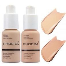 2 Pack PHOERA FoundationFlawless Matte Liquid Foundation Makeup for Women。102 Nude 30m