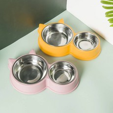 귀여운 귀모양 강아지 야옹이 사료 그릇 애견식기, 조스초이스 본품, 핑크, 1개