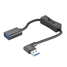 온오프 전원 스위치가 있는 USB 케이블 직선 헤드 USB3.0 수-암 데이터 라인 공급 장치 익스텐션 코드, 04 Elbow style 2_02 1.5m, 1개
