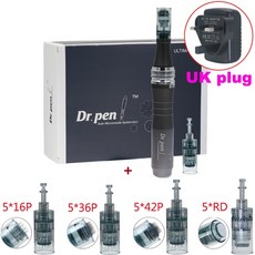 Dr pen Ultima M8 Microneedling 펜 전기 무선 더마펜 (20pcs 카트리지 포함) 니들링 스킨 케어 기계, 03 M8 UK Plug 20P, M8 UK Plug 20P, 03 M8 UK Plug 20P