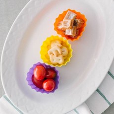 [오너클랜] 국산 실리콘 반찬칸막이 도시락칸막이 도시락 파티션, 컬러:6p세트, 1개