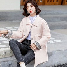 모직 코트 여성 겨울 털 웰론 자켓 여자 하프기장 부드러운 고급 아우터