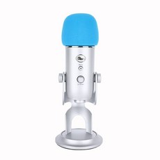 마이크주변기기 BlueYeti마이크 마이크 커버더블층 분출방지 가리개 스펀지 방풍 마이크커버, T06-블루 스펀지 분출방지