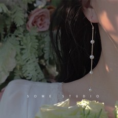 Feb.18 147번 얼굴 날씬해 보이는 김비서 같은 진주귀걸이 여자 태슬 하늘하늘 별귀걸이 롱 초선 귀걸이 귀고리Z