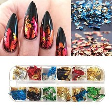 골드 실버 불규칙한 손톱 호일 종이 반짝이 장식 조각 Paillette 알루미늄 DIY 네일 아트 장식 액세서리, 003