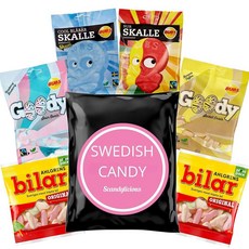 Swedish Candy Mix - Bubs Godis Ovals and Skalle - Ahlgrens Bilar - 스웨덴산 새콤달콤한 젤리 - 간식 가방 6개, 1세트, 420g