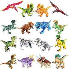 LTCtoy 16pcs Dinos Toy Building Dinosaur Building 수치 이동식 Jaws