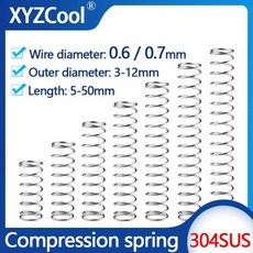용품 스테인레스 스틸 압축 스프링 기계 코일 압력 릴리스 리턴 와이어 직경 0.6mm 0.7mm 10 개, [02] 0.7mm, [06] 8mm, [07] 35mm, 1개