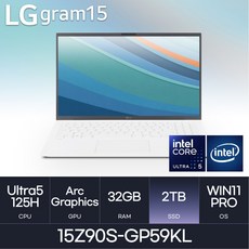 LG전자 2024 그램15 15Z90S-GP59KL, WIN11 Pro, 32GB, 2TB, White