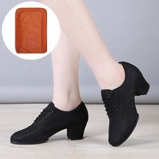 [오늘출발] 3.5cm 낮은굽 라라단스 발편한 여성 댄스화 시원한 메쉬 스포츠댄스 라인 댄스 구두 신발