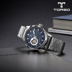TORSO 토르소 T601M 라투메나 스켈레톤 오토매틱 다이아몬드 워치 남자 메탈 시계 (가죽 스트랩 증정)