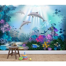 돌고래벽지