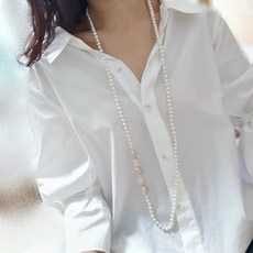 납작진주목걸이