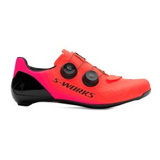 자전거신발 SPECIALIZED 라이트닝 S-WORKS 7 남성/여성 레이스 로드 바이크 라이딩 잠금 슈즈, 38.5, 마그마 레드/ 브라이트 퍼플