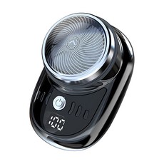 디지털 디스플레이가 있는 미니 전기 면도기 USB 충전 포켓 여행용 면도기 휴대용 무선 분리형 면도기 수염 면도기, Black