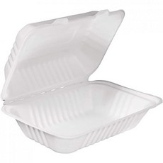 50 PACK 에코퀄리티 화이트 6 x 9 3 in. 퇴비화 조개 껍질 힌지 테이크 아웃 식품 용기 사탕수수 바가스 나무 없음 식당 용품 전자레인지 이중 분해 가능 재활용 직각, 50개