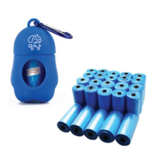  멍냥 반려동물 휴대용 배변봉투 케이스 + 리필봉투, 1545개, 블루 