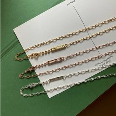 스마일 로고 실버925 도금 마스크스트랩 목걸이 겸용 줄 끈 분실방지 실버/골드/핑크골드 50CM