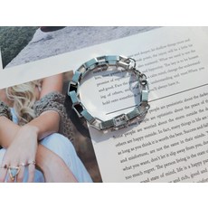 실버사각체인팔찌