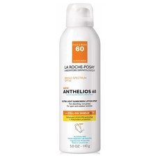 La Roche-Posay Anthelios 60 Sunscreen Lotion Spray 라로슈포제 안뗄리오스 울트라 라이트 선크림 스프레이 SPF60 5oz(150ml), 1개