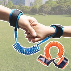 미아방지 손목 밴드 아기 스프링 줄 스트랩 안전 일반형 미아 방지끈 팔찌 1.5미터 블루, 1-2. 일반형 1.5미터 오렌지, 1개