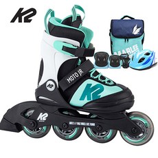 K2 모토주니어 민트 정품 아동 인라인+가방+보호대+헬멧, 가방+보호대+헬멧-블루세트
