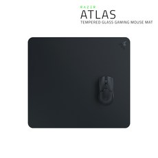 레이저 Razer Atlas 아틀라스 강화유리 게이밍 마우스패드, 블랙, 1개