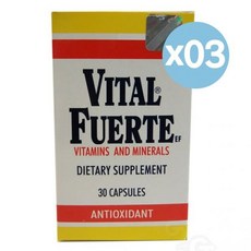 Vital Fuerte 바이탈 푸에르테 비타민 & 미네랄 30캡슐 3팩 Regular Dietary Supplement - Suplemento Multivitaminico