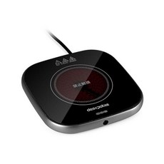 300W 컵 히터 머그 워머 핫 티 메이커 전기 스토브 3 기어 온도 커피 가열 패드용 코스터 100 ℃, 02 Silver (no cup), 1개