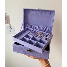 리예코퍼레이션 악세사리 스웨이드 쥬얼리박스 2단보석함 6색상