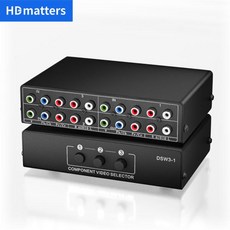 RGB 컴포넌트 스위치 선택기 5 RCA 3 방향 ypbpr 케이블 AV 스위처 PS2 Wii xbox DVD 플레, 01 Black_01 기타