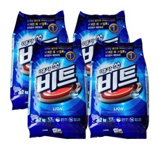 때가쏙 비트 세탁 가루세제 1박스 대용량 겸용, 4개, 3.2kg