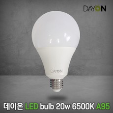 데이온 LED bulb 20w 6500K 주광색 (A95) 삼파장전구 26w 대체용, 1개, 데이온 LED bulb 20w 6500K A95