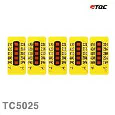 (반품불가)티큐시 온도 라벨 TC5025 60 66 71 77 82(도) (1SET)